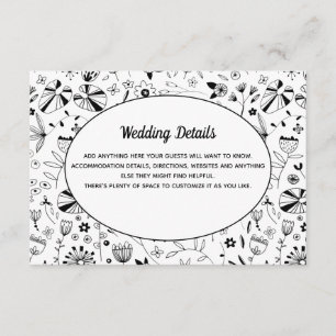 Wild Flower Floral Line Art Enclosure Card