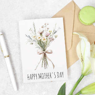 Wild Flower Flower Bouquet Mother's day  Card