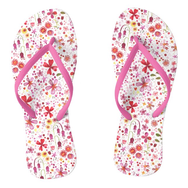 Wild Flower Garden Flip Flops (Footbed)