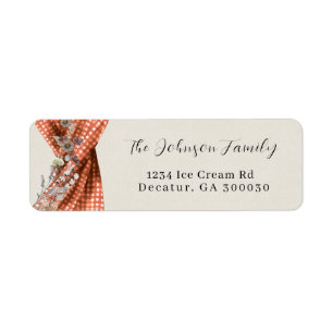 Wild flower Gingham return adress label.