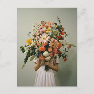 Wild Flower Girl Postcard