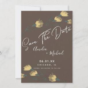 Wild Flower Hand-Drawn Botanical Save the Date