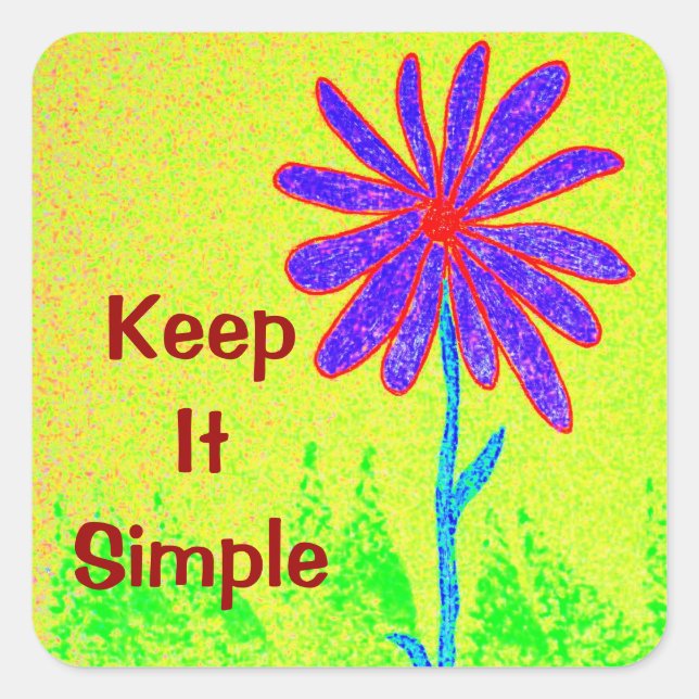 Wild Flower Keep It Simple Square Sticker (Front)