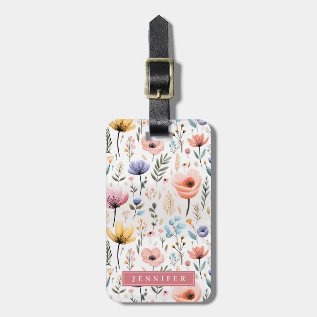 Wild Flower Luggage Tags (Front Vertical)