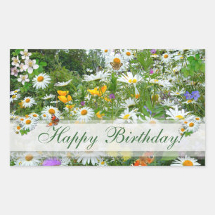 WILD FLOWER MEADOW ~ Rectangle Sticker