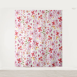 Wild Flower Meadow Watercolor Floral Tapestry