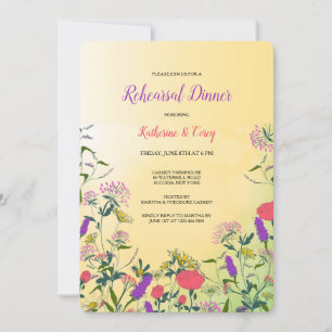 Wild Flower Medley Rehearsal Dinner Invitation