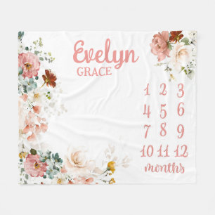 Wild Flower Milestone Blanket, Milestone Blanket