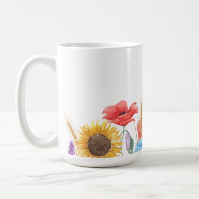 Wild flower, mix and match  coffee mug (Left)