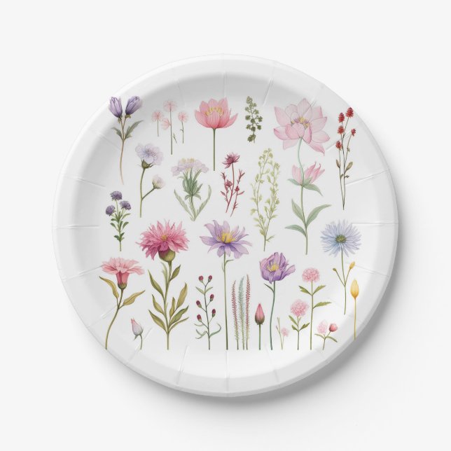 Wild Flower Paper Plates,17.78 cm Paper Plate (Front)