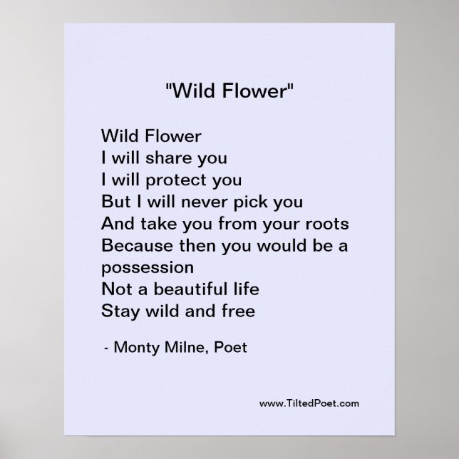 Wild Flower - poetry poster (Front)