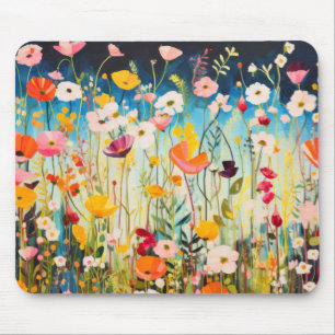Wild Flower Poppy Concept Abstract Colourful Art Mouse Mat