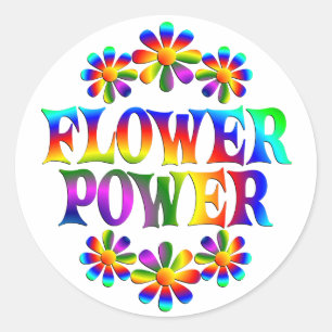 Wild Flower Power Classic Round Sticker
