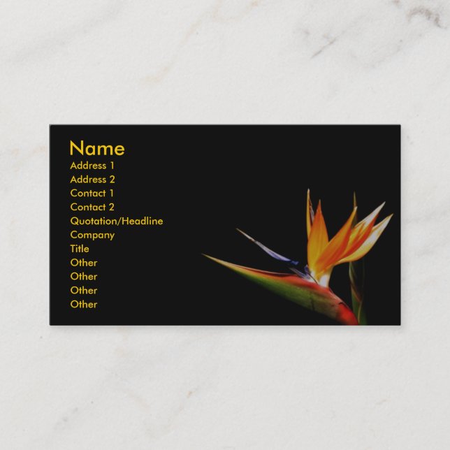 Wild Flower Profile Card (Front)