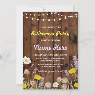 Wild Flower Retirement Party Retired Invite