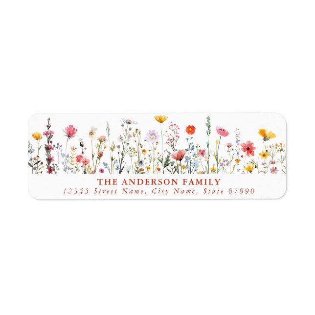 Wild Flower Return Address Labels (Front)