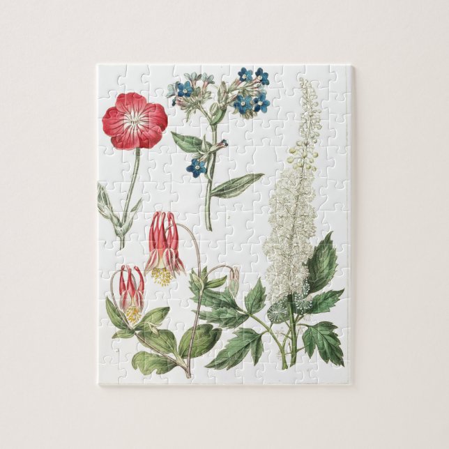 Wild Flower Vintage Botanical Print Jigsaw Puzzle (Vertical)