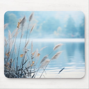 Wild flower Water Lake Nature Serene Mouse Mat