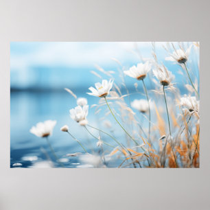 Wild flower Water Lake Nature Serene Poster