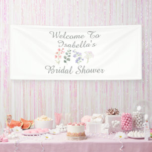 Wild Flower Watercolor Botanical Bridal Shower Banner