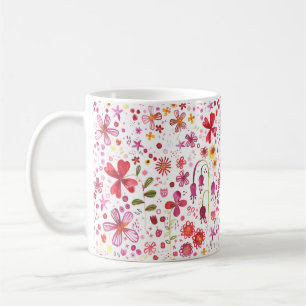 Wild Flower Watercolor Coffee Mug