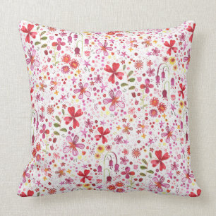 Wild Flower Watercolor Cushion