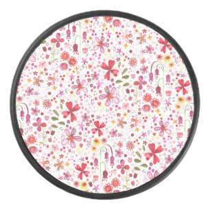 Wild Flower Watercolor Hockey Puck