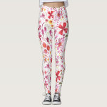 Wild Flower Watercolor Leggings<br><div class="desc">Bright and happy watercolor wildflower and leaves painting of a wildly overgrown garden. Perfect for gardeners,  nature lovers and florists.</div>