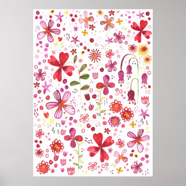 Wild Flower Watercolor Poster (Front)