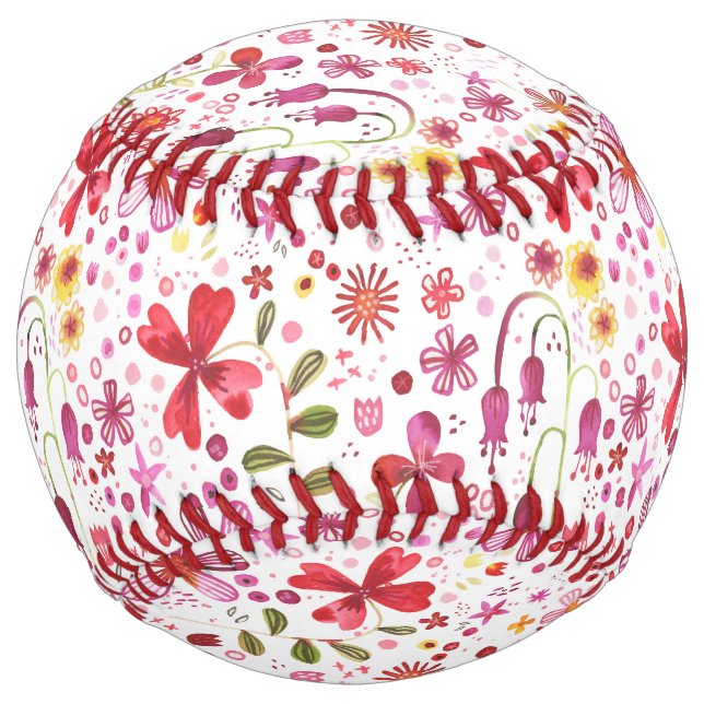 Wild Flower Watercolor Softball (Front)