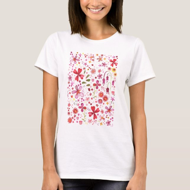 Wild Flower Watercolor T-Shirt (Front)
