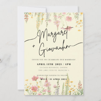 Wild Flower Wedding Invitation