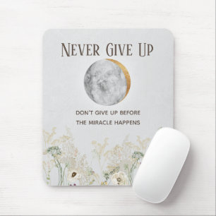 wild flower with Moon and gold Motivation Quote Mouse Mat