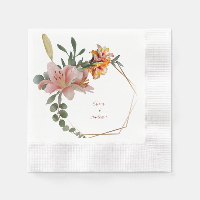 Wild Flower Wreath Napkin (Front)