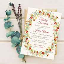 Wild Flower Yellow Marigold Foliage Baby Shower