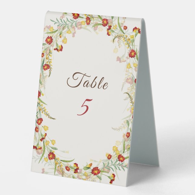 Wild Flower Yellow Marigold Foliage Wedding (Front)