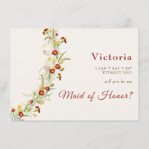 Wild Flower Yellow Marigold Foliage Wedding Menu