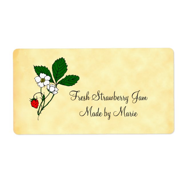 Wild Flowering Strawberry Custom Shipping Label (Front)