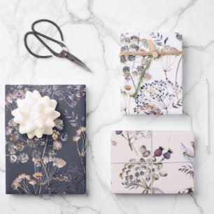 Wild Flowers 3 Wrapping Paper Sheets