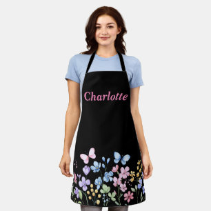 Wild flowers and butterflies apron