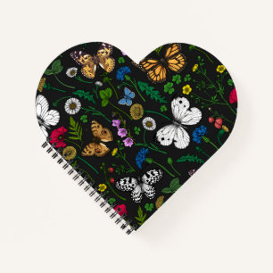 Wild flowers and butterflies notebook