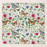 Wild flowers and butterflies scarf<br><div class="desc">Hand-painted collection of various butterflies and wild flowers.</div>