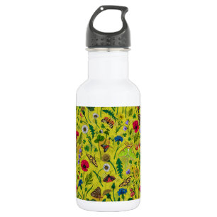 Wild flowers and butterflies stainless steel water 532 ml water bottle