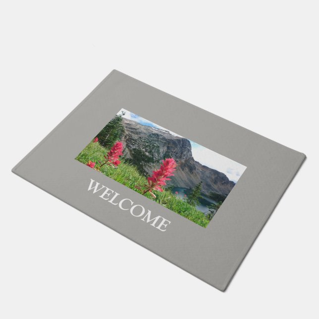Wild Flowers and Craggy Mountains Doormat (Angled)