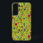 Wild flowers and moths on green samsung galaxy case<br><div class="desc">Hand-painted collection of various wild flowers.</div>