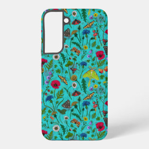 Wild flowers and moths samsung galaxy case