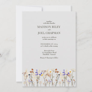  Wild flowers and photos Wedding Invitation 