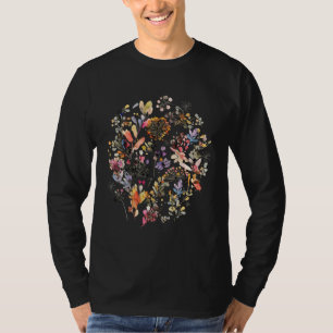 Wild Flowers And Plants Watercolor Wild Nature Bot T-Shirt