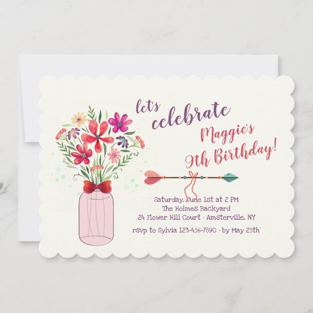 Wild Flowers Arrangement Invitation (Front)