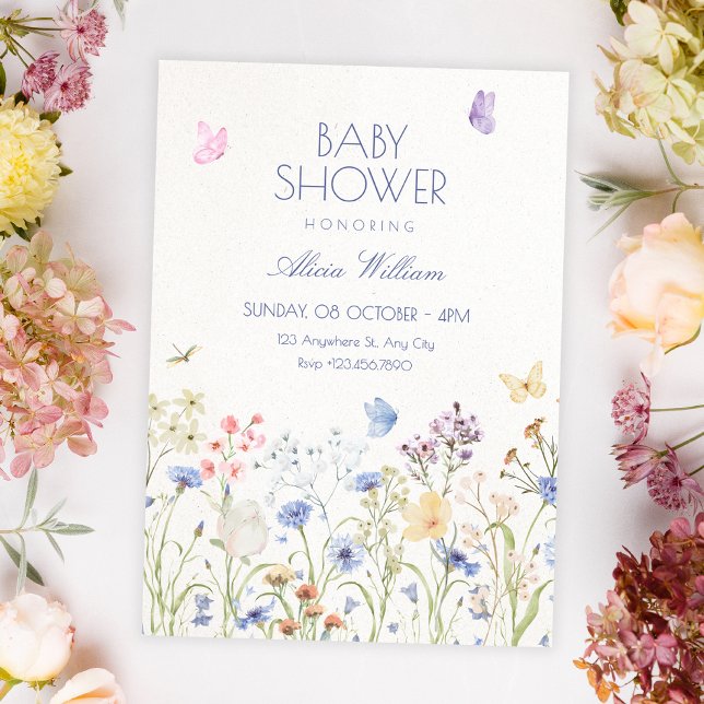 Wild flowers baby shower invitation (Creator Uploaded)